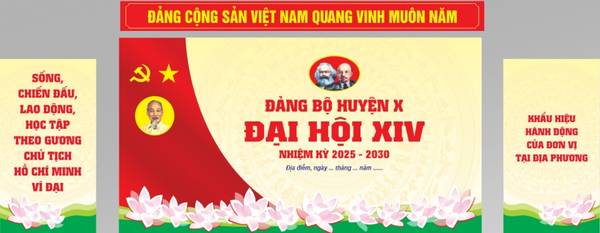  Ph&ocirc;ng nền s&acirc;n khấu Đại Hội Đảng 