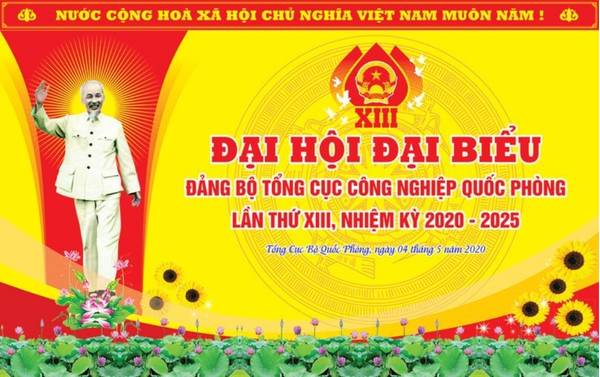 Background, backdrop đại hội đảng chất liệu hiflex