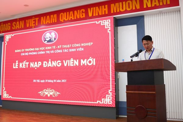 Mẫu backdrop lễ kết nạp đảng vi&ecirc;n mới đảng ủy trường đại học kinh tế - kỹ thuật c&ocirc;ng nghiệp