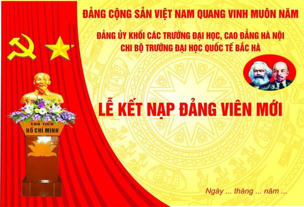 Thiết kế backdrop kết nạp đảng theo y&ecirc;u cầu