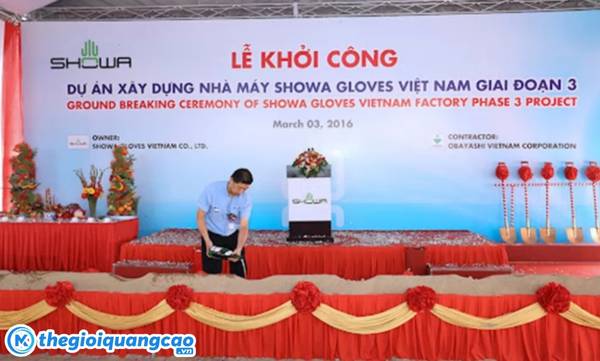 Thi c&ocirc;ng backdrop lễ khởi c&ocirc;ng gi&aacute; rẻ chất lượng tại TPHCM