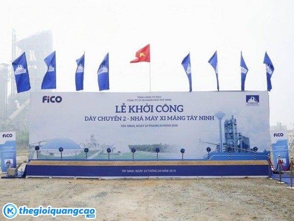 Mẫu ph&ocirc;ng nền lễ khởi c&ocirc;ng d&acirc;y chuyền 2 - nh&agrave; m&aacute;y xi măng T&acirc;y Ninh