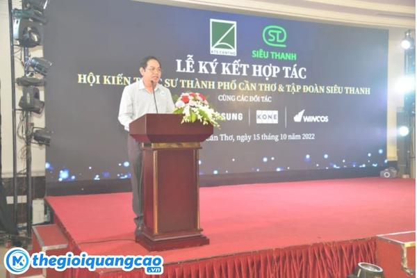 Thiết kế backdrop lễ k&yacute; kết theo y&ecirc;u cầu