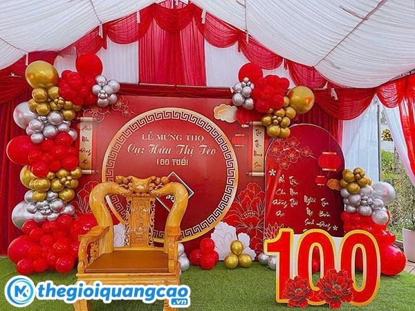 Mẫu ph&ocirc;ng nền mừng thọ 100 tuổi