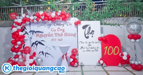 Mẫu backdrop mừng thọ 100 tuổi