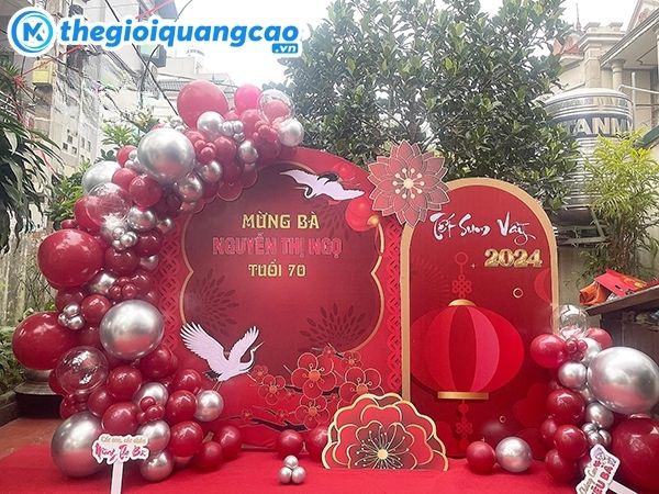 Chất liệu in backdrop lễ mừng thọ chất lượng, gi&aacute; rẻ