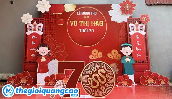 Ph&ocirc;ng nền mừng thọ 70 tuổi cụ b&agrave; Vũ Thị Hảo