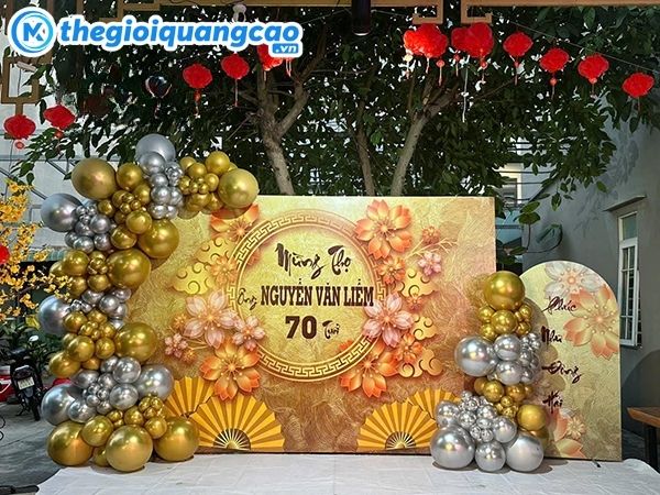 Mẫu backdrop mừng thọ 70 tuổi