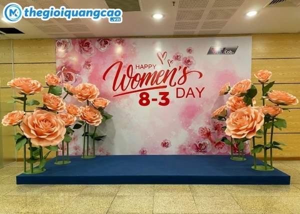 Backdrop 8/3 mang tới phông nền, checkin cho các chị em