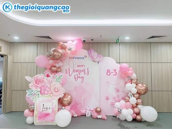  Mẫu backdrop ngày 8/3 tone hồng
