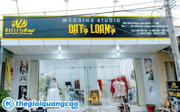 Mẫu bảng hiệu studio &aacute;o cưới đẹp sang trọng