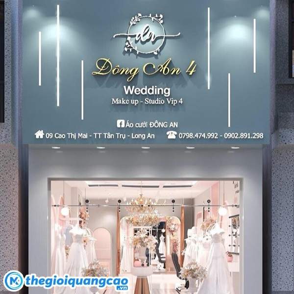 Bảng hiệu studio &aacute;o cưới giả đ&aacute;