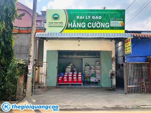 Mẫu bảng hiệu b&aacute;n gạo Hằng Cường