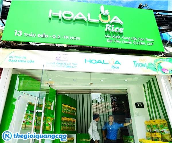 Mẫu bảng hiệu đại l&yacute; gạo Hoa L&uacute;a