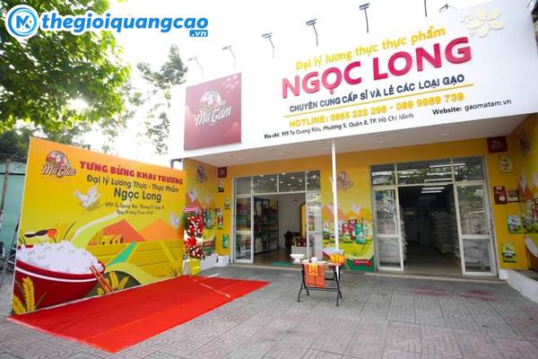 Mẫu bảng hiệu b&aacute;n gạo chữ nổi Mica nền ALu