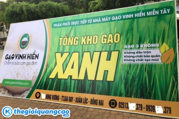 Mẫu bảng hiệu đại l&yacute; ph&acirc;n phối gạo d&aacute;n decal