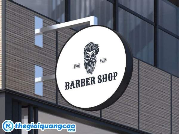 Mẫu biển vẫy barber shop tr&ograve;n&nbsp;