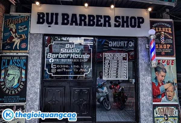 &nbsp;Mẫu bảng hiệu barber shop phong c&aacute;ch Industrial
