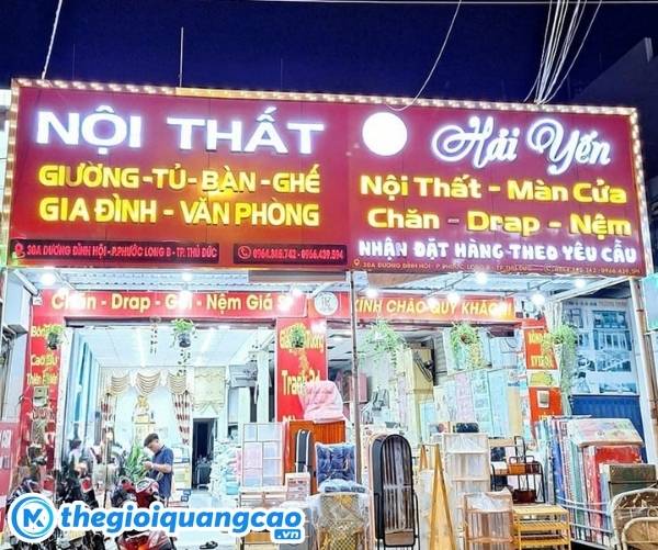 Mẫu bảng hiệu chăn ga gối đệm chữ nổi gắn led&nbsp;