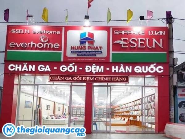 Thiết kế bảng hiệu chăn ga gối đệm theo y&ecirc;u cầu