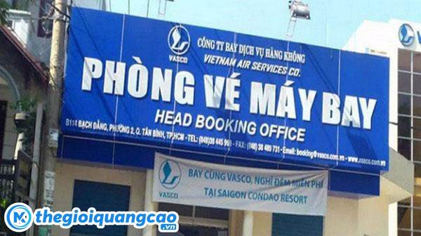 Mẫu bảng hiệu ph&ograve;ng v&eacute; m&aacute;y bay c&ocirc;ng ty bay dịch vụ h&agrave;ng kh&ocirc;ng
