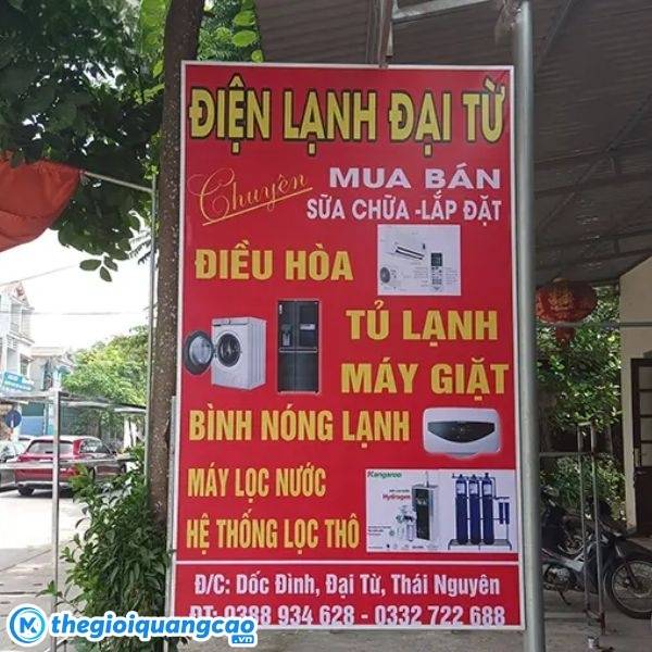 Mẫu biển vẫy quảng c&aacute;o sửa chữa điện lạnh Đại Từ