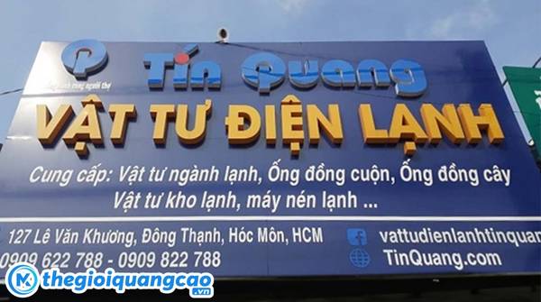 Mẫu bảng hiệu điện lạnh chữ nổi v&agrave; nền bằng alu