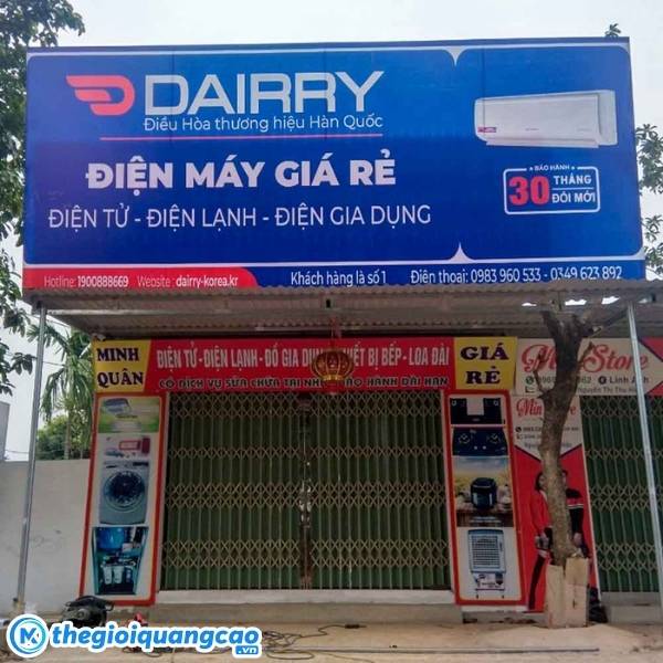 Mẫu bảng hiệu điện lạnh nền t&ocirc;n d&aacute;n decal