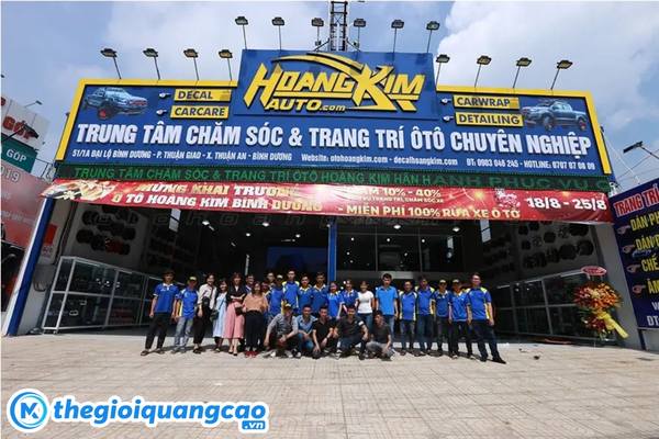 Bảng hiệu gara &ocirc; t&ocirc; chất liệu bằng Alu chữ nổi mica