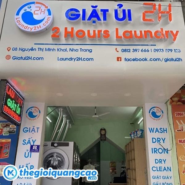 Thi công bảng hiệu giặt sấy giặt ủi tại TPHCM