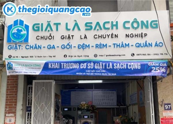 Mẫu bảng hiệu giặt sấy đẹp, chuyên nghiệp