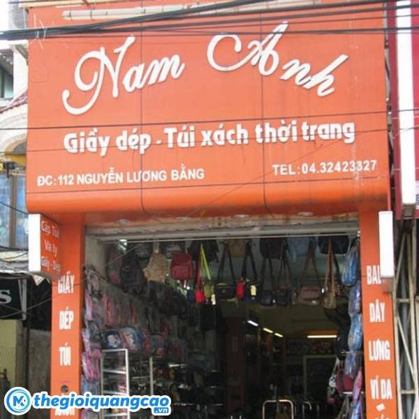 Mẫu bảng hiệu quảng cáo tiệm giày dép Nam Anh