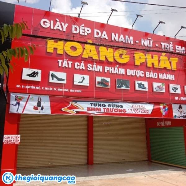 Mẫu bảng hiệu giày dép da nam - nữ - trẻ em Hoàng Phát