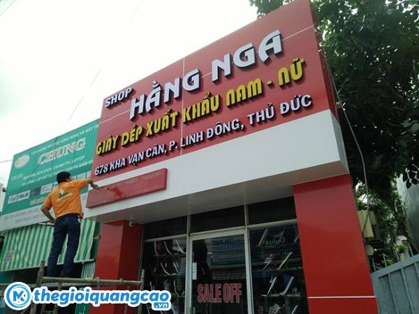 Mẫu bảng hiệu shop giày dép Hằng Nga