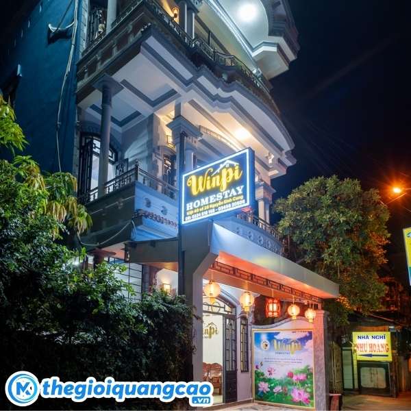 Mẫu bảng hiệu homestay hộp đ&egrave;n led