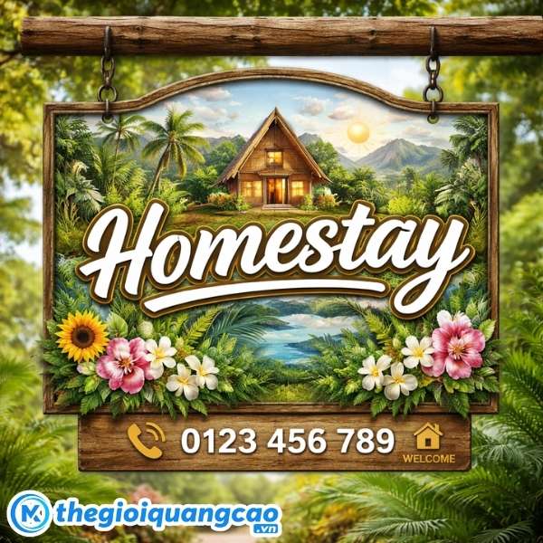 Mẫu bảng hiệu homestay đẹp tạo dấu ấn độc bản