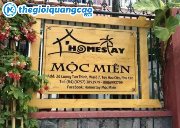Mẫu biển hiệu homestay mộc mi&ecirc;n