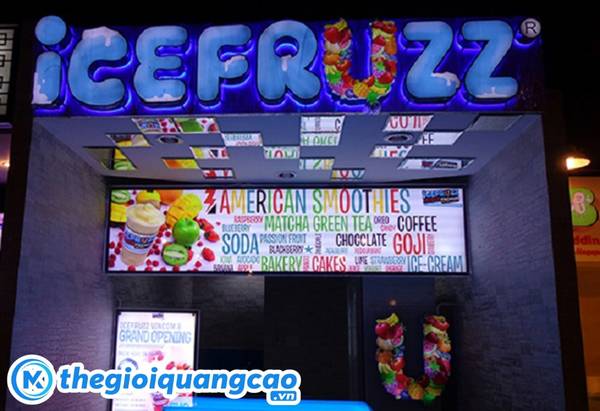 Mẫu biển quảng c&aacute;o kem tươi chữ nổi phong c&aacute;ch