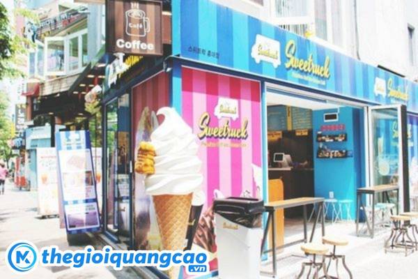 Mẫu biển quảng c&aacute;o kem ốc quế