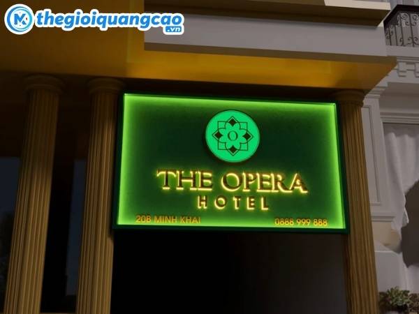 Mẫu bảng hiệu kh&aacute;ch, nh&agrave; nghỉ chữ inox đ&egrave;n led s&aacute;ng ch&acirc;n