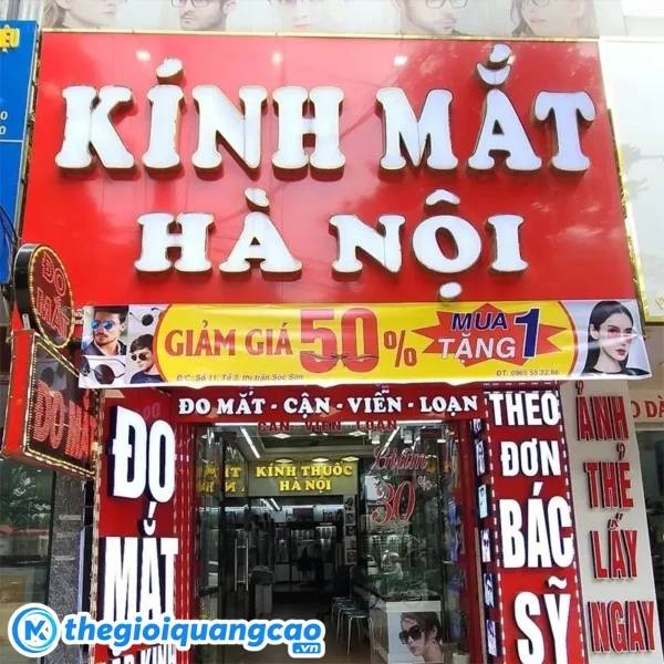 Mẫu bảng hiệu kính mắt Hà Nội