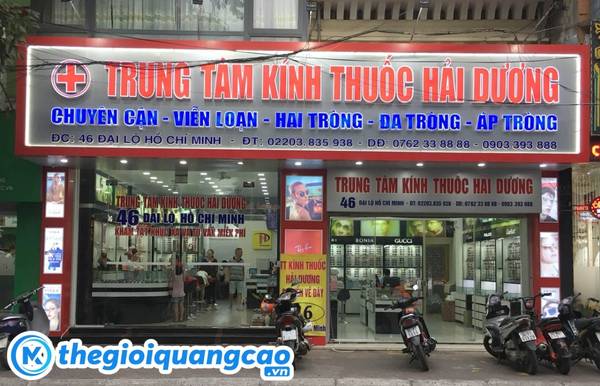 Mẫu bảng hiệu trung tâm kính thuốc hải dương