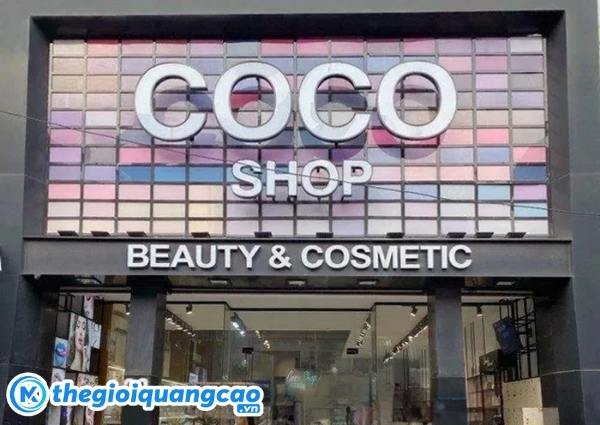 Mẫu bảng hiệu shop mỹ phẩm coco