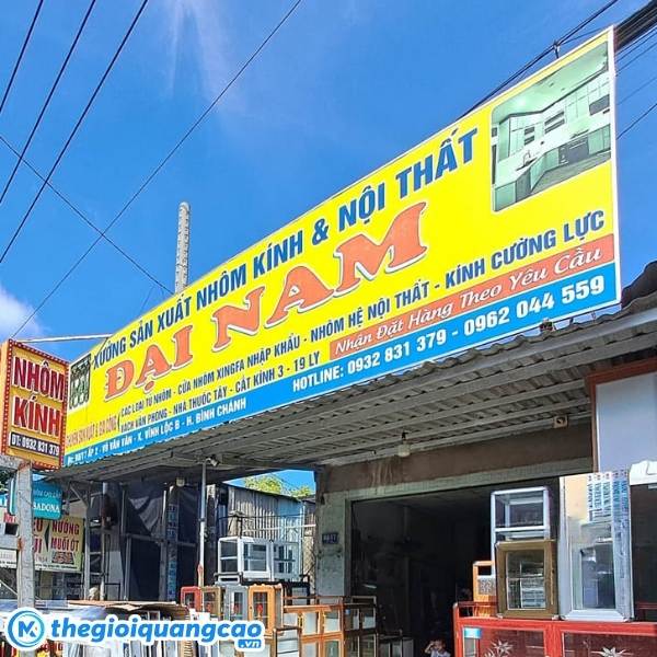 Mẫu bảng hiệu nh&ocirc;m k&iacute;nh, nội thất Đại Nam