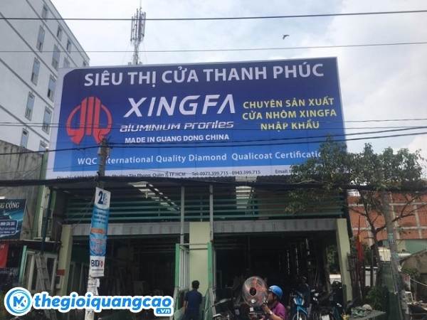 Mẫu bảng hiệu nh&ocirc;m Xingfa đẹp