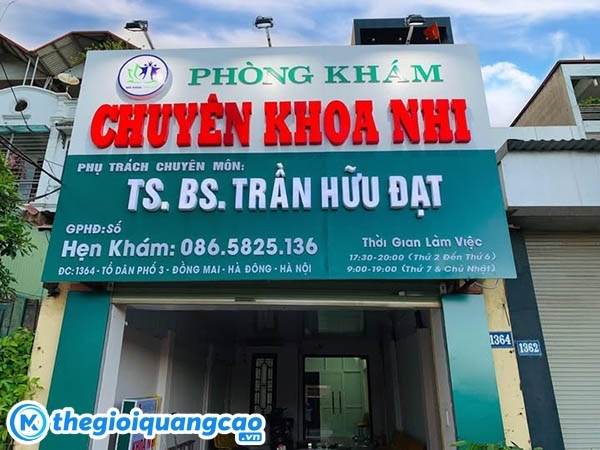 Mẫu bảng hiệu ph&ograve;ng kh&aacute;m chuy&ecirc;n khoa nhi đẹp