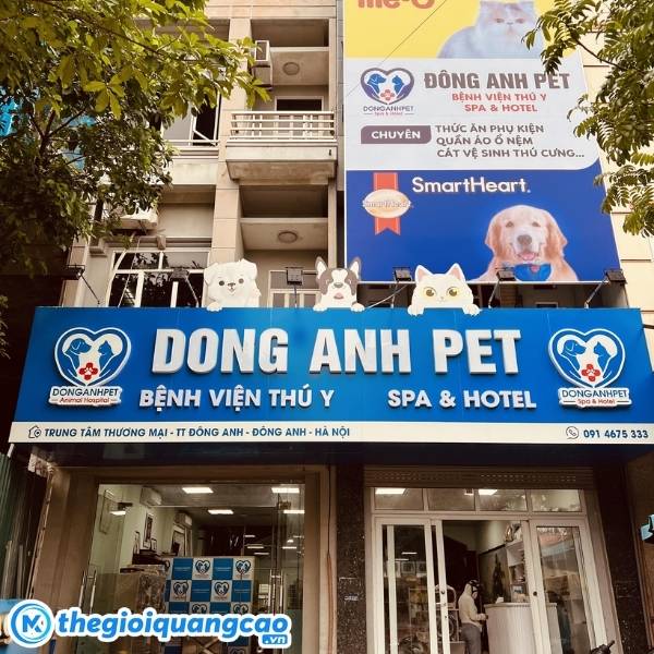 Bảng hiệu ph&ograve;ng kh&aacute;m th&uacute; y chữ nổi mica