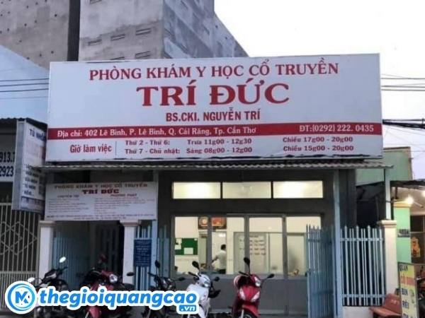 Mẫu bảng hiệu ph&ograve;ng kh&aacute;m y học cổ truyền Tr&iacute; Đức