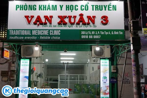 Mẫu bảng hiệu ph&ograve;ng kh&aacute;m y học cổ truyền Vạn Xu&acirc;n 3