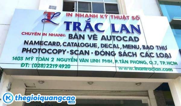 Mẫu bảng hiệu photocopy, in ấn nhanh kỹ thuật Trắc lan